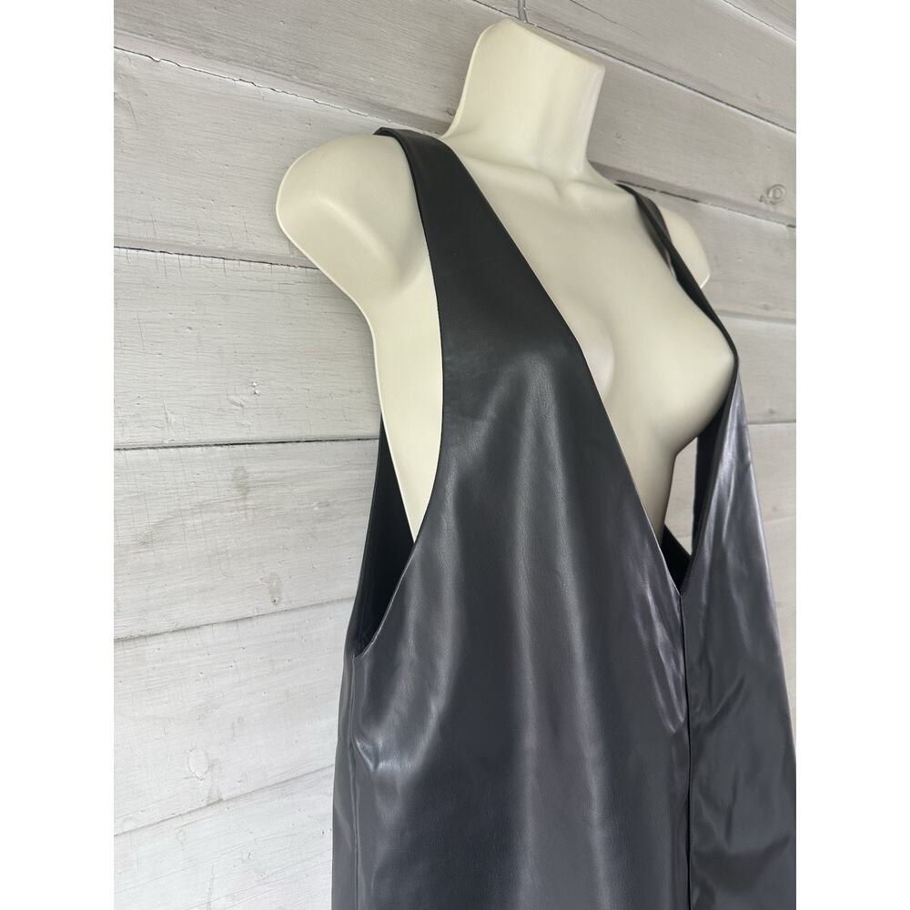 Anthropologie Sunday in Brooklyn Black Faux Leather Dress Size S - Picture 4 of 9